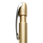 Caneta em plástico reciclado com recarga Dokumental® escrita azul cor dourado quarta vista