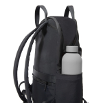 Mochila expansível em tecido reciclado com fecho Duo-Zipper 16'' cor preto vista décima quinta