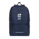 Mochila em poliéster reciclado com design business e bolsos 15.6'' cor azul-marinho vista principal