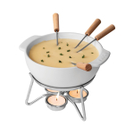 Fondue de queijo em cerâmica com aquecimento por velas 750 ml Boska cor branco segunda vista