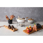 Fondue de queijo em cerâmica com aquecimento por velas 750 ml Boska cor branco