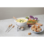 Fondue de queijo em cerâmica com aquecimento por velas 750 ml Boska cor branco