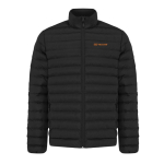 Casaco acolchoado de poliéster reciclado homem casual fit 70 g/m2 IQONIQ Maiko cor preto vista com logo
