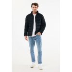 Casaco acolchoado de poliéster reciclado homem casual fit 70 g/m2 IQONIQ Maiko cor preto vista com modelo