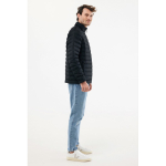 Casaco acolchoado de poliéster reciclado homem casual fit 70 g/m2 IQONIQ Maiko cor preto terceira vista com modelo