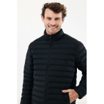 Casaco acolchoado de poliéster reciclado homem casual fit 70 g/m2 IQONIQ Maiko cor preto quinta vista com modelo