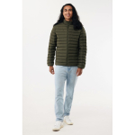 Casaco acolchoado de poliéster reciclado homem casual fit 70 g/m2 IQONIQ Maiko cor caqui segunda vista com modelo