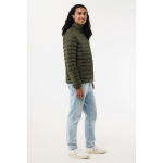 Casaco acolchoado de poliéster reciclado homem casual fit 70 g/m2 IQONIQ Maiko cor caqui terceira vista com modelo