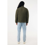 Casaco acolchoado de poliéster reciclado homem casual fit 70 g/m2 IQONIQ Maiko cor caqui quarta vista com modelo