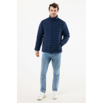 Casaco acolchoado de poliéster reciclado homem casual fit 70 g/m2 IQONIQ Maiko cor azul-marinho segunda vista com modelo