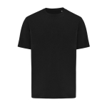 T-shirt de algodão reciclado unissexo modern fit 220 g/m2 IQONIQ Nikko cor preto