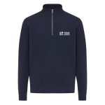 Camisola de meia abertura em algodão reciclado modern fit 300 g/m2 Iqoniq Elgon cor azul-marinho vista principal