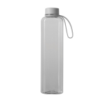 Garrafa RPET com design moderno e funcional e tampa antiderrame 550 ml cor transparente