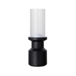 Candeeiro de mesa portátil reciclado com bateria recarregável e regulador cor preto terceira vista