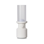 Candeeiro de mesa portátil reciclado com bateria recarregável e regulador cor branco