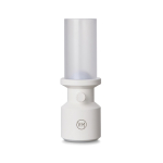 Candeeiro de mesa portátil reciclado com bateria recarregável e regulador cor branco vista com logo