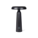 Candeeiro de mesa reciclado com luz quente e branca regulável por toque cor preto vista com logo