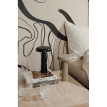 Candeeiro de mesa reciclado com luz quente e branca regulável por toque cor preto