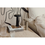 Candeeiro de mesa reciclado com luz quente e branca regulável por toque cor preto