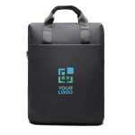 Mochila reciclada com bolso frontal e alça traseira de viagem 16'' cor preto vista principal