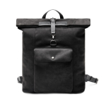 Mochila em pele sintética com design moderno e fecho seguro 15'' cor preto