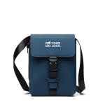 Saco tiracolo urbano reciclado com design leve e acesso lateral cor azul-marinho vista principal