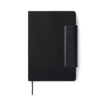 Caderno em pele reciclada com design elegante A5 folhas pautadas cor preto