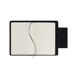 Caderno em pele reciclada com design elegante A5 folhas pautadas cor preto segunda vista