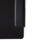 Caderno em pele reciclada com design elegante A5 folhas pautadas cor preto quarta vista