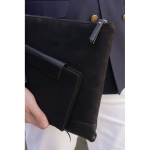 Caderno em pele reciclada com design elegante A5 folhas pautadas cor preto