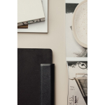 Caderno em pele reciclada com design elegante A5 folhas pautadas cor preto