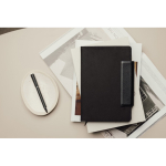 Caderno em pele reciclada com design elegante A5 folhas pautadas cor preto