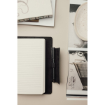 Caderno em pele reciclada com design elegante A5 folhas pautadas cor preto