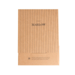 Caderno em pele reciclada com design elegante A5 folhas pautadas cor preto vista com caixa