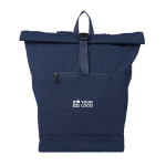 Mochila enrolável de poliéster e algodão reciclado para portátil 15'' cor azul vista principal