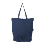 Mochila multiusos de poliéster e algodão reciclado com várias alças cor azul primeira vista