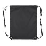 Mochila de cordas em poliéster com cantos e cordas pretas cor preto primeira vista
