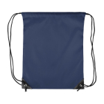 Mochila de cordas em poliéster com cantos e cordas pretas cor azul primeira vista
