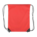 Mochila de cordas em poliéster com cantos e cordas pretas cor vermelho primeira vista