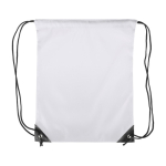 Mochila de cordas em poliéster com cantos e cordas pretas cor branco primeira vista