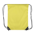 Mochila de cordas em poliéster com cantos e cordas pretas cor amarelo primeira vista