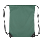 Mochila de cordas em poliéster com cantos e cordas pretas cor verde primeira vista