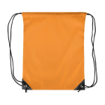 Mochila de cordas em poliéster com cantos e cordas pretas cor cor-de-laranja primeira vista