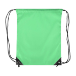 Mochila de cordas em poliéster com cantos e cordas pretas cor verde-claro primeira vista