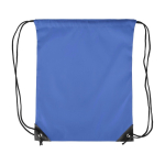 Mochila de cordas em poliéster com cantos e cordas pretas cor azul ultramarino primeira vista