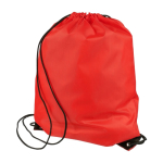 Mochila de cordas em poliéster com cantos e cordas pretas primeira vista