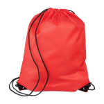 Mochila de cordas em poliéster com cantos e cordas pretas quarta vista