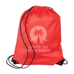 Mochila de cordas em poliéster com cantos e cordas pretas sexta vista