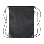 Mochila de cordas em poliéster com cantos e cordas pretas cor preto primeira vista