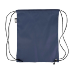 Mochila de cordas em poliéster com cantos e cordas pretas cor azul segunda vista